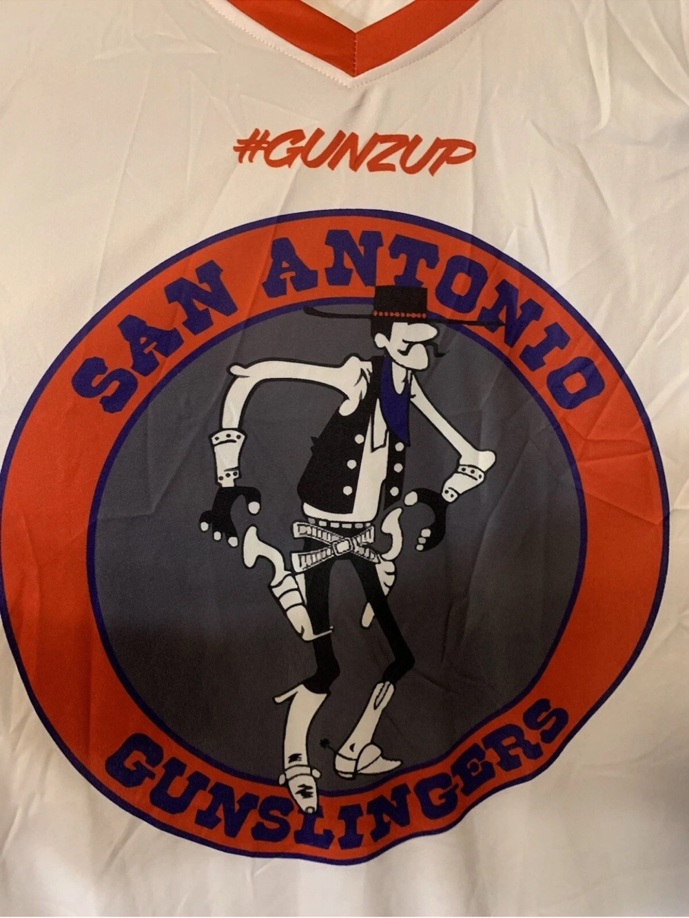 Vintage 1985 San Antonio Gunslingers USFL Football Ringer Shirt Mens Sz S